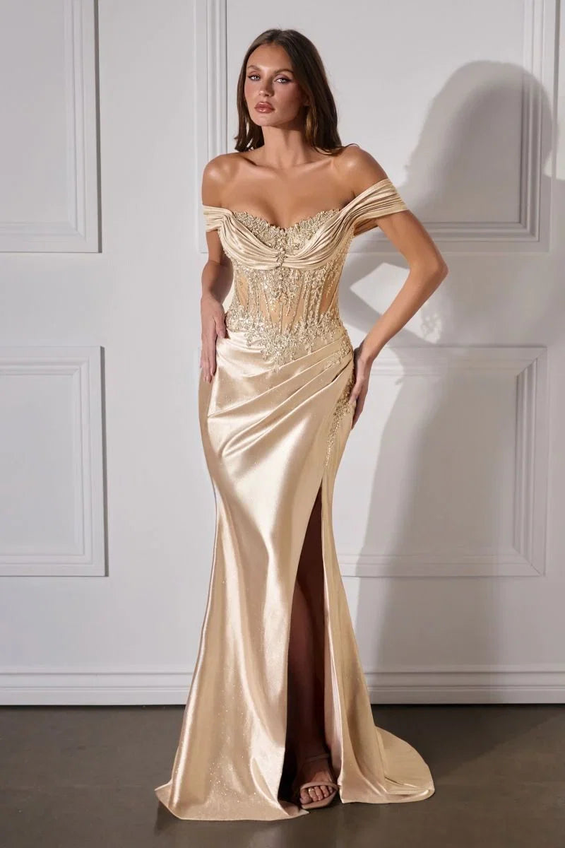 Jessamyn Gown Off The Shoulder Fitted Dress
