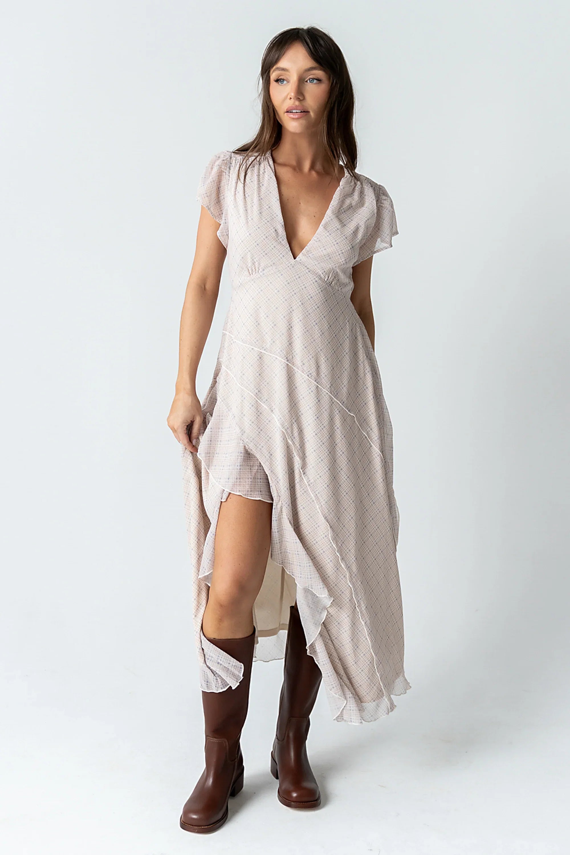 Mindy Plaid Maxi Dress