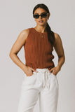 Riley Ribbed Top in Clay FINAL SALE