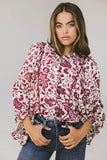 Nona Dolman Sleeve Blouse in Burgundy FINAL SALE