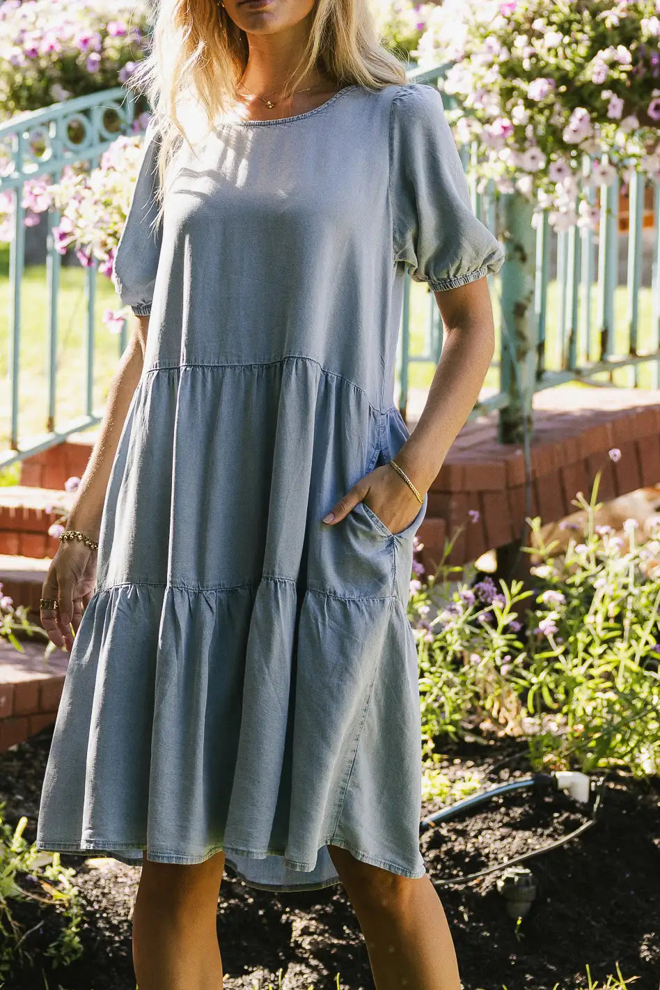 Vinnny Chambray Midi Dress FINAL SALE