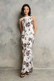 Eden Floral Midi Skirt in Cream