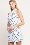 FRENCH DOT AFFAIR BLACK WHITE MINI DRESS