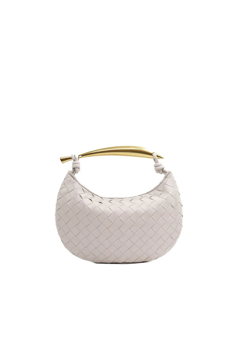 Womens Woven Dumpling Clutch Bag