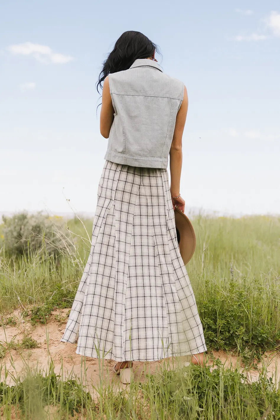 Avril Plaid Maxi Skirt
