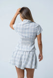 Tristan Plaid Button Up in Blue