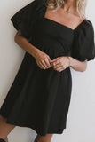 Dinah Pleated Mini Dress in Black FINAL SALE