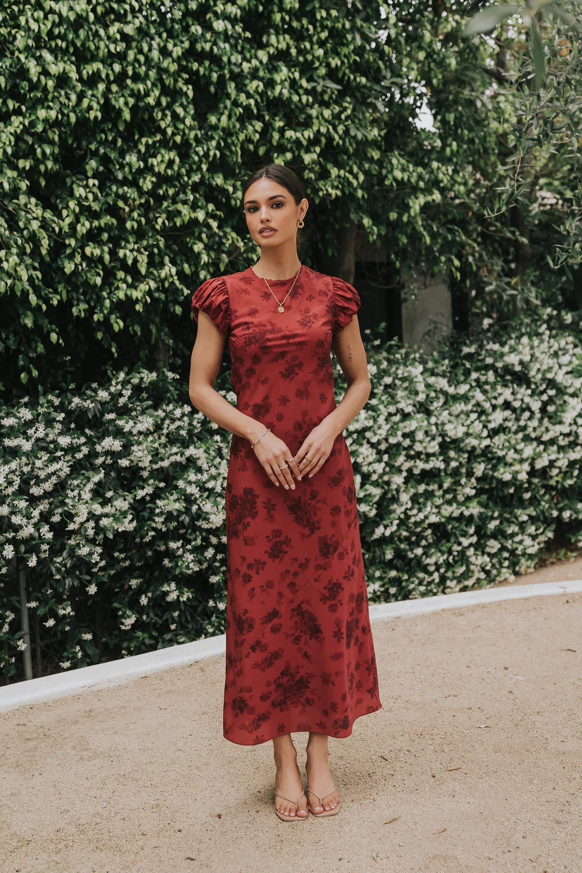 Ellianna Floral Maxi Dress in Brick