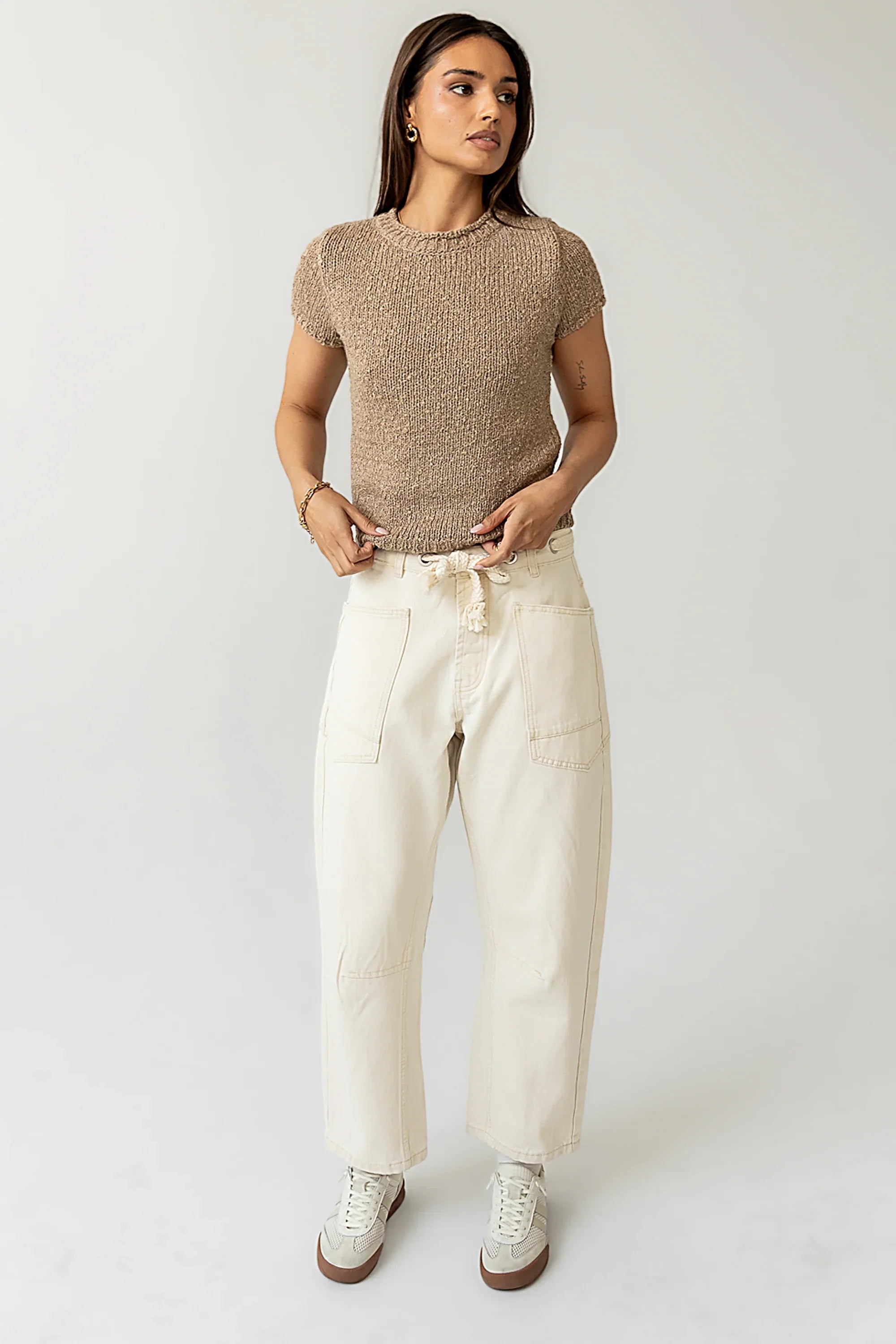 Zoey Knit Sweater in Taupe