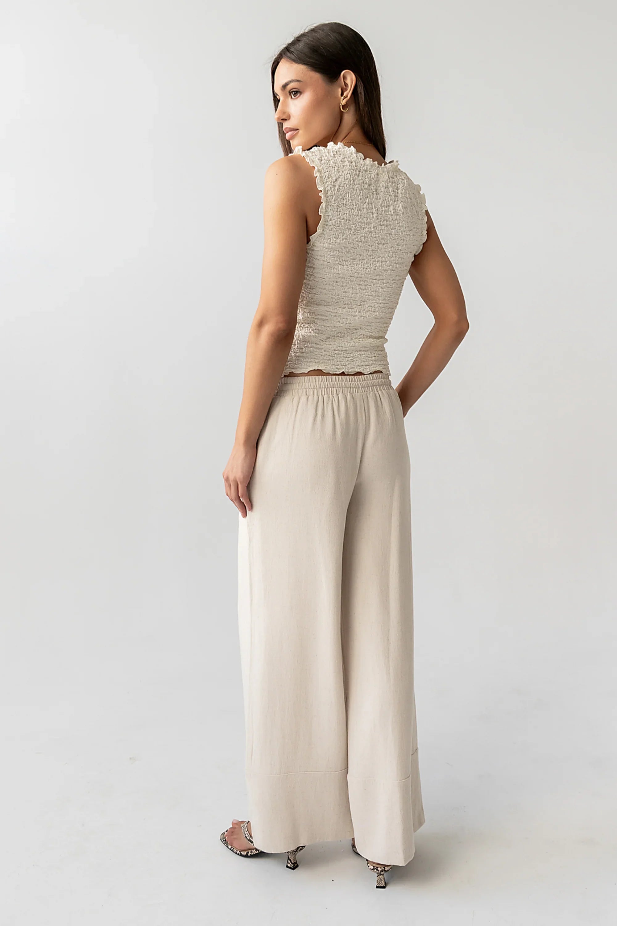Jordana Textured Tank in Ivory