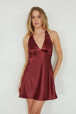 Monet Halter Satin Mini Dress