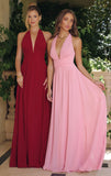 TARA GOWN FLOWY CHIFFON HALTER DRESS