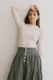 Lonnie Button Sleeve Sweater in Oatmeal FINAL SALE