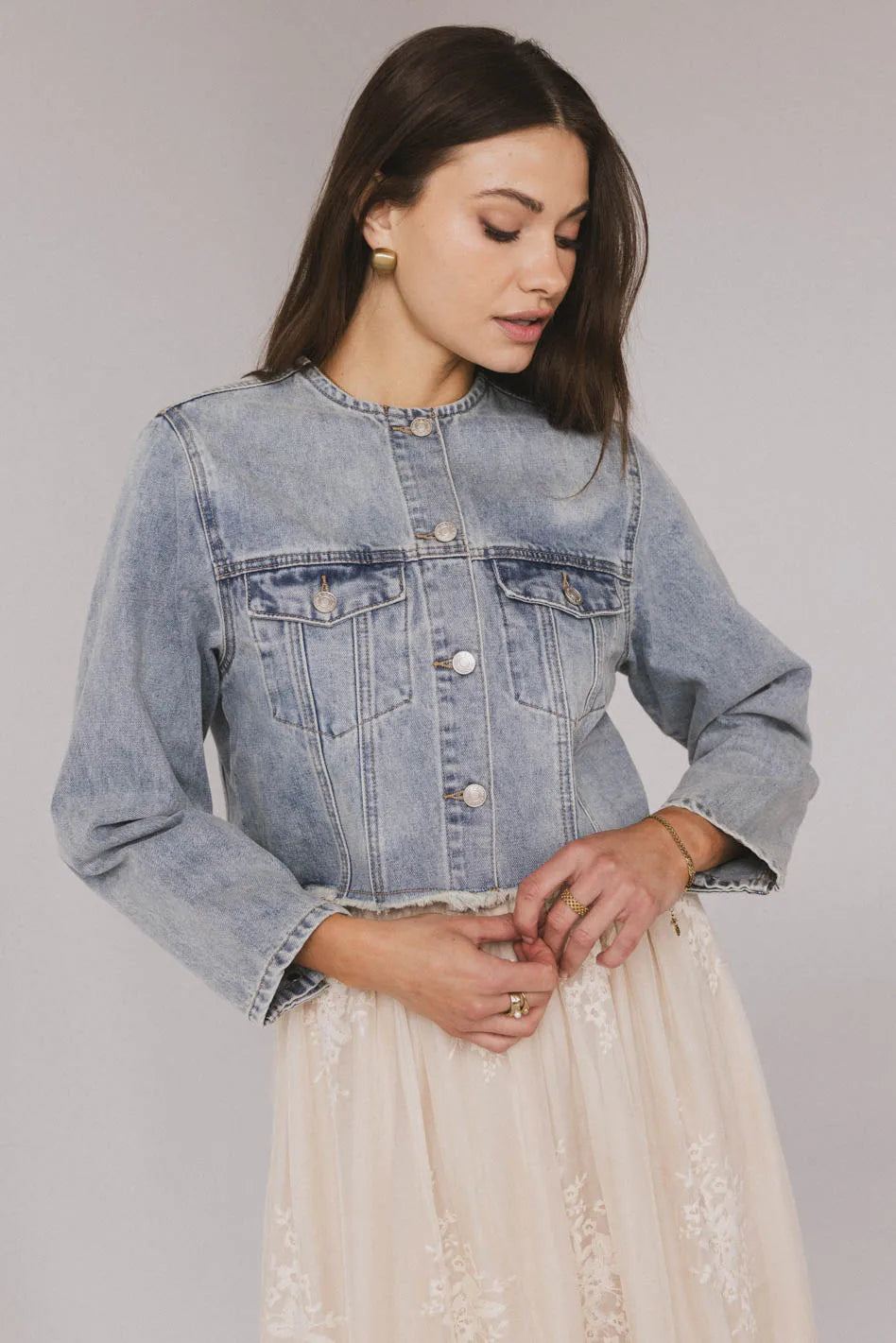 Marlowe Cropped Denim Jacket FINAL SALE