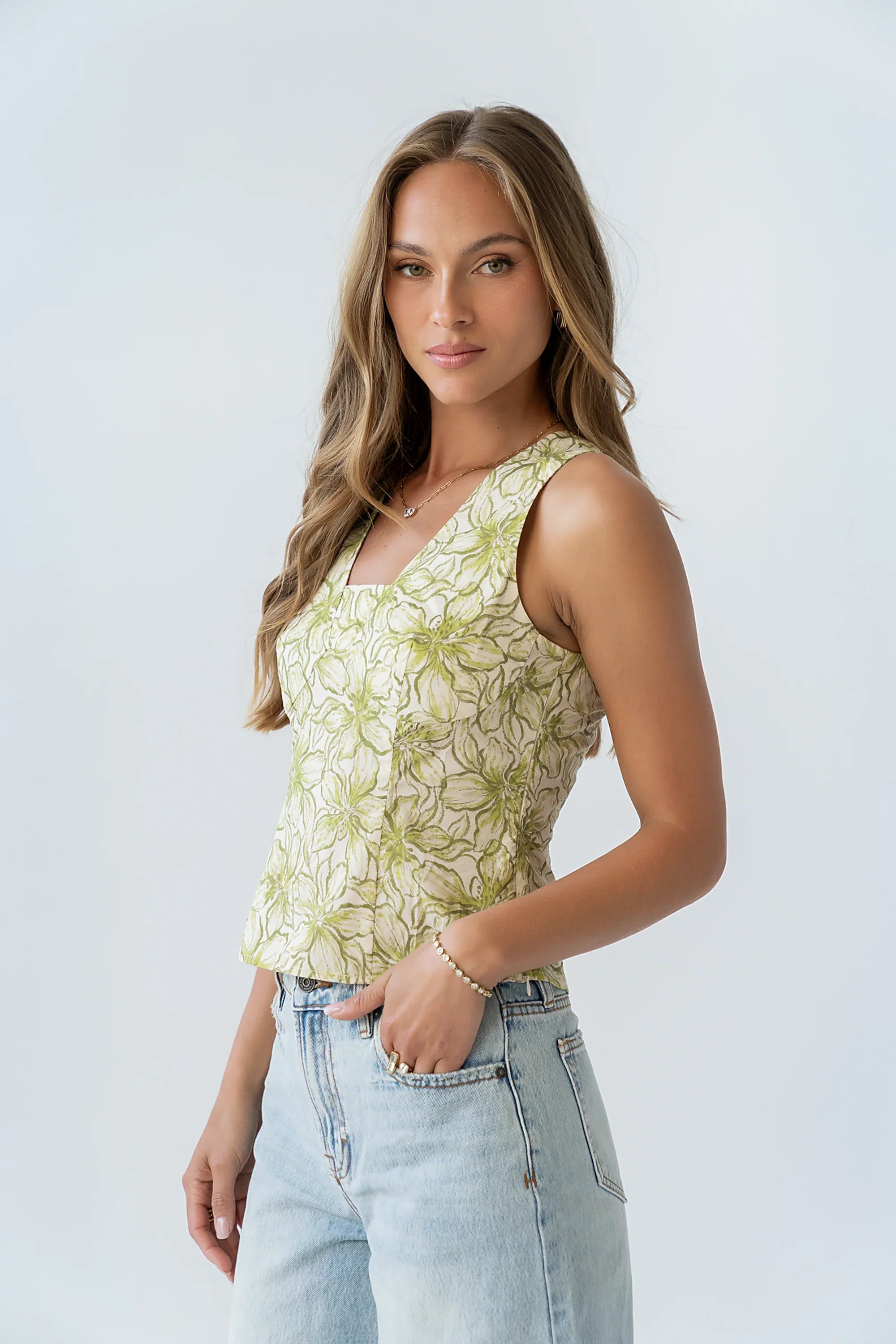 Sasha Floral Plunge Top