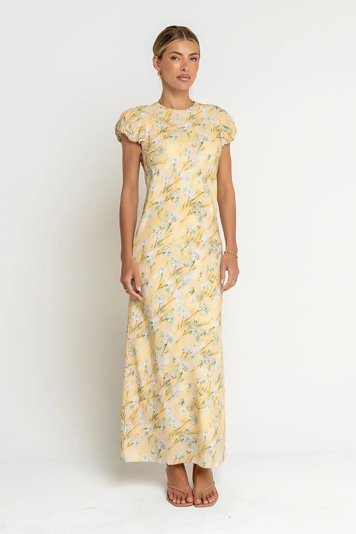 Ellianna Floral Maxi Dress in Butter Yellow