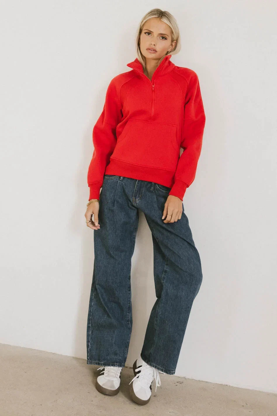 Krista Half Zip in Red FINAL SALE