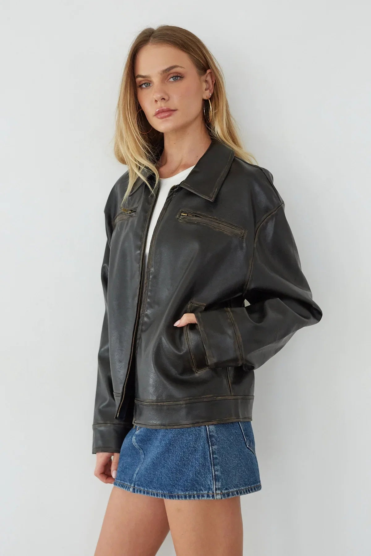 Dylan Faux Leather Jacket