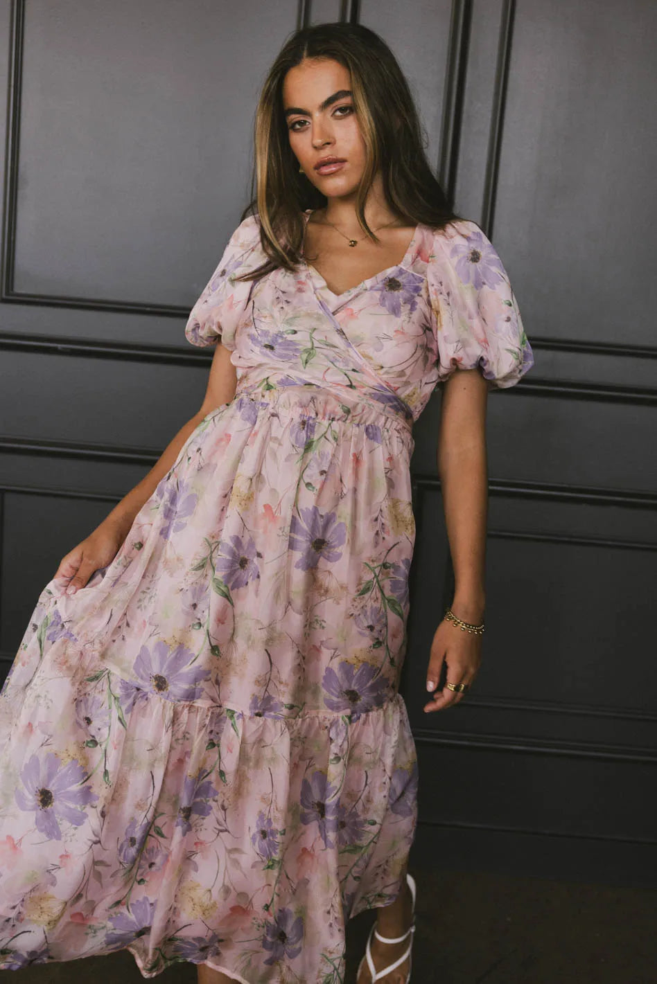 Angelique Floral Tie Dress in Pink FINAL SALE