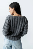 Zamara Ribbed Sweater in Charcoal