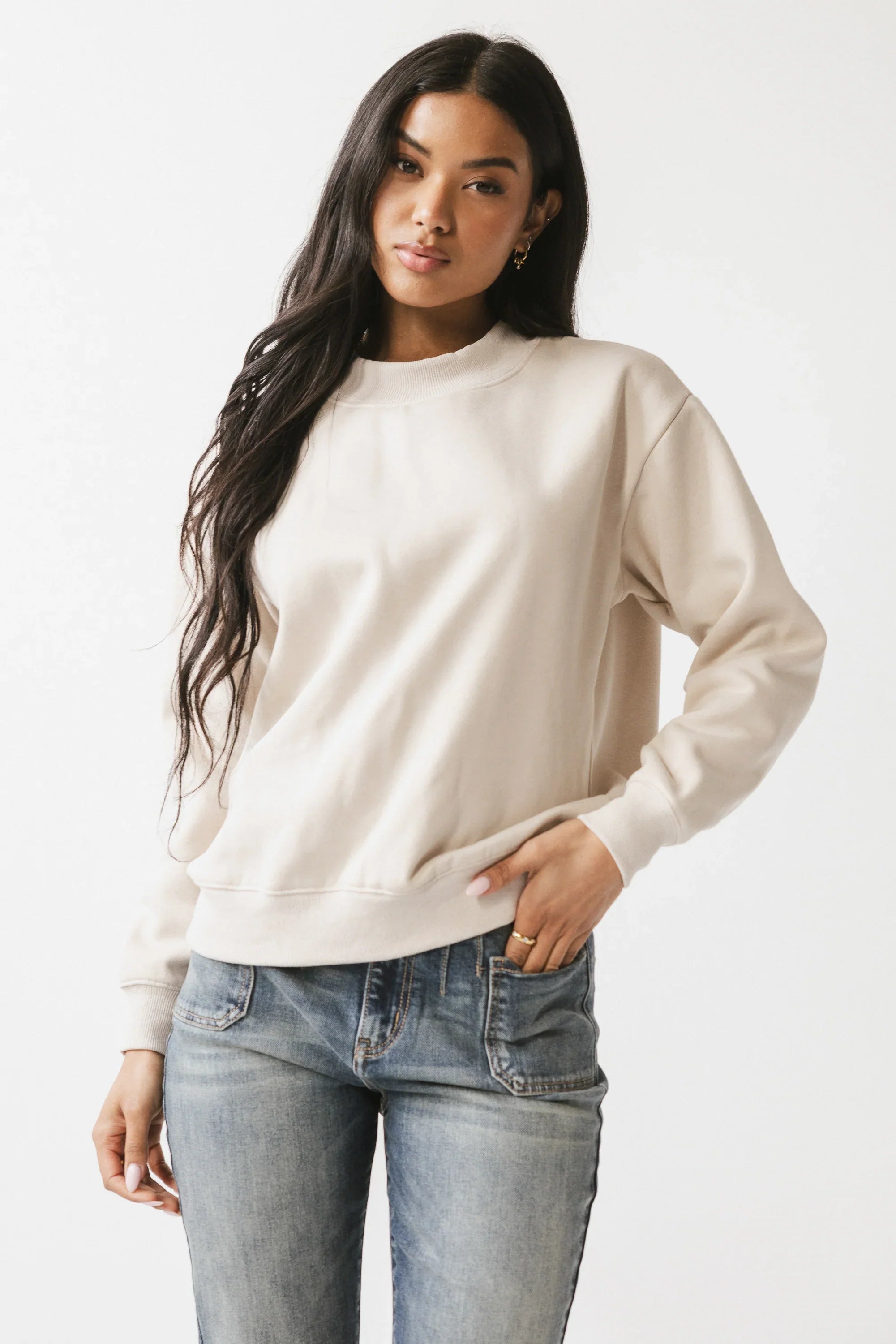 Marie Oversized Sweatshirt in Beige