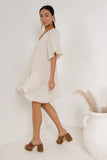 Slow It Down Mini Dress in Cream FINAL SALE