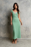 Deana Striped Maxi Dress in Green