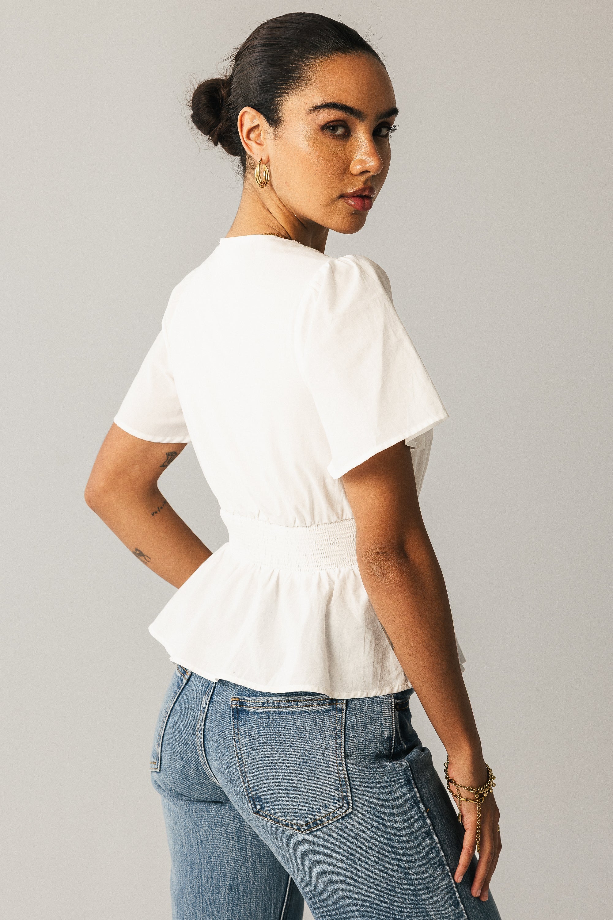 Neo Embroidered Blouse in Ivory FINAL SALE