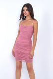 Juno Pearl Mini Dress Dusty Pink