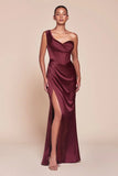 AUDRA GOWN ONE SHOULDER LUXE SATIN CORSET DRESS