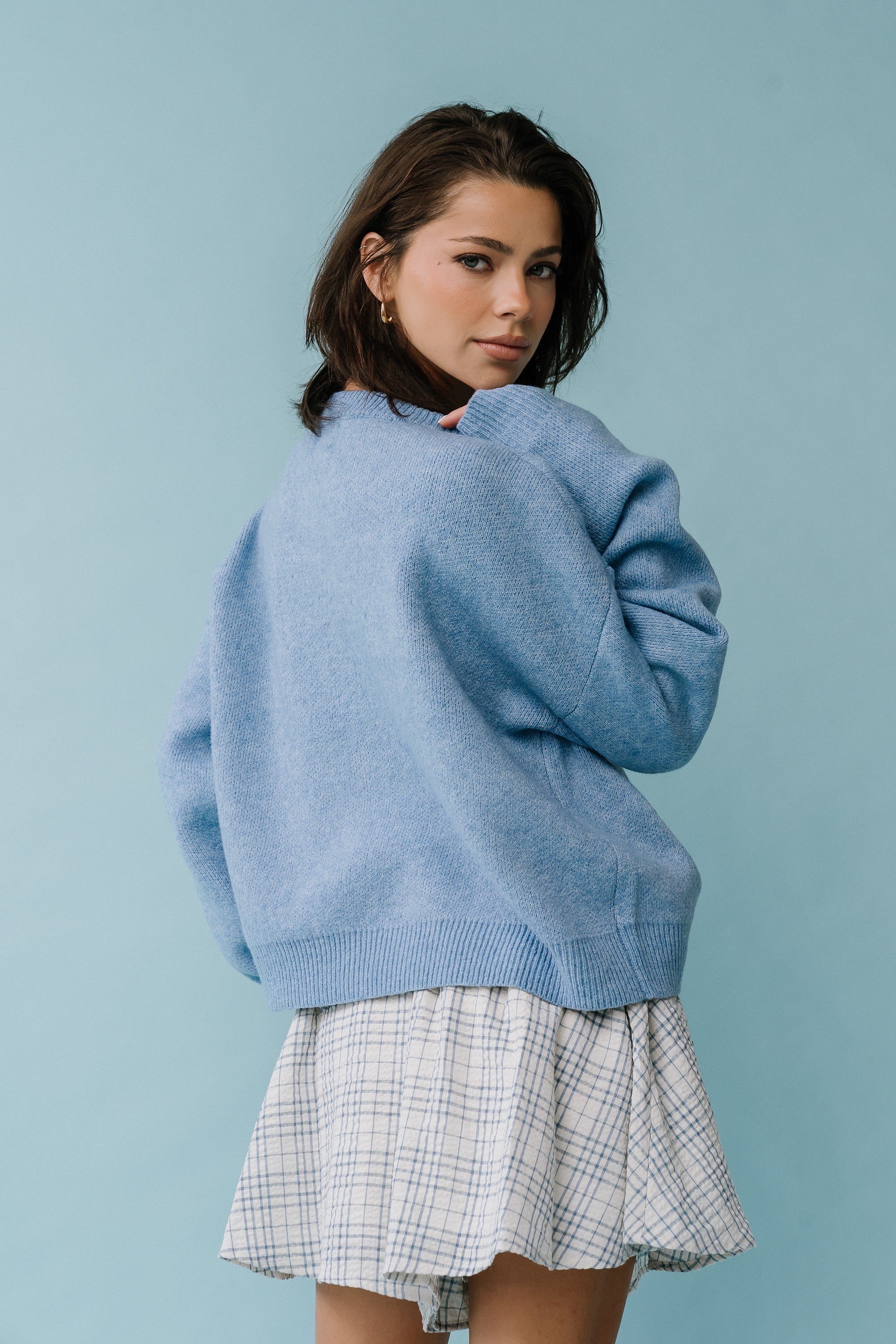 Valeria Oversized Sweater in Light Blue