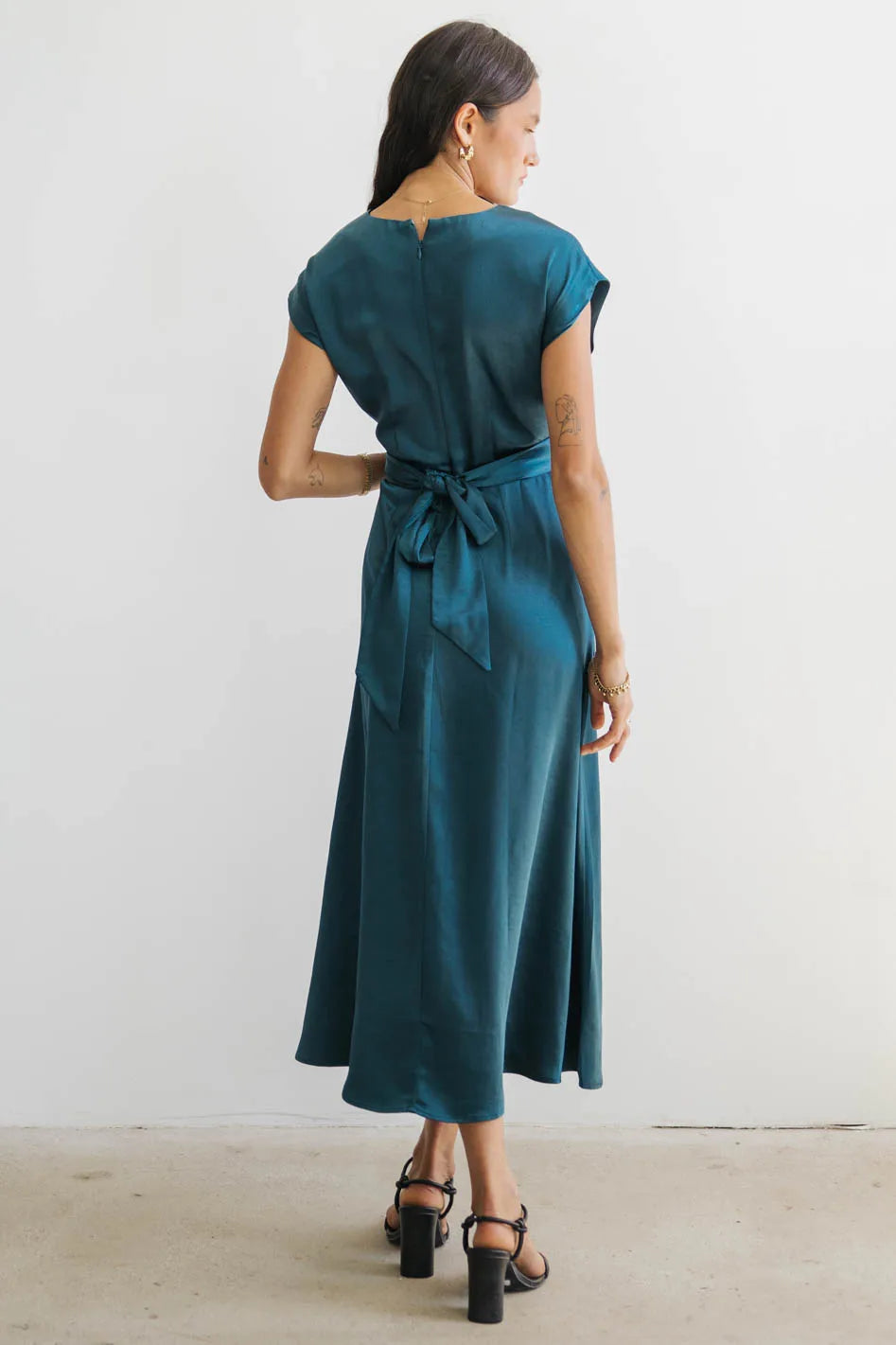 Rosalind Midi Dress in Teal FINAL SALE