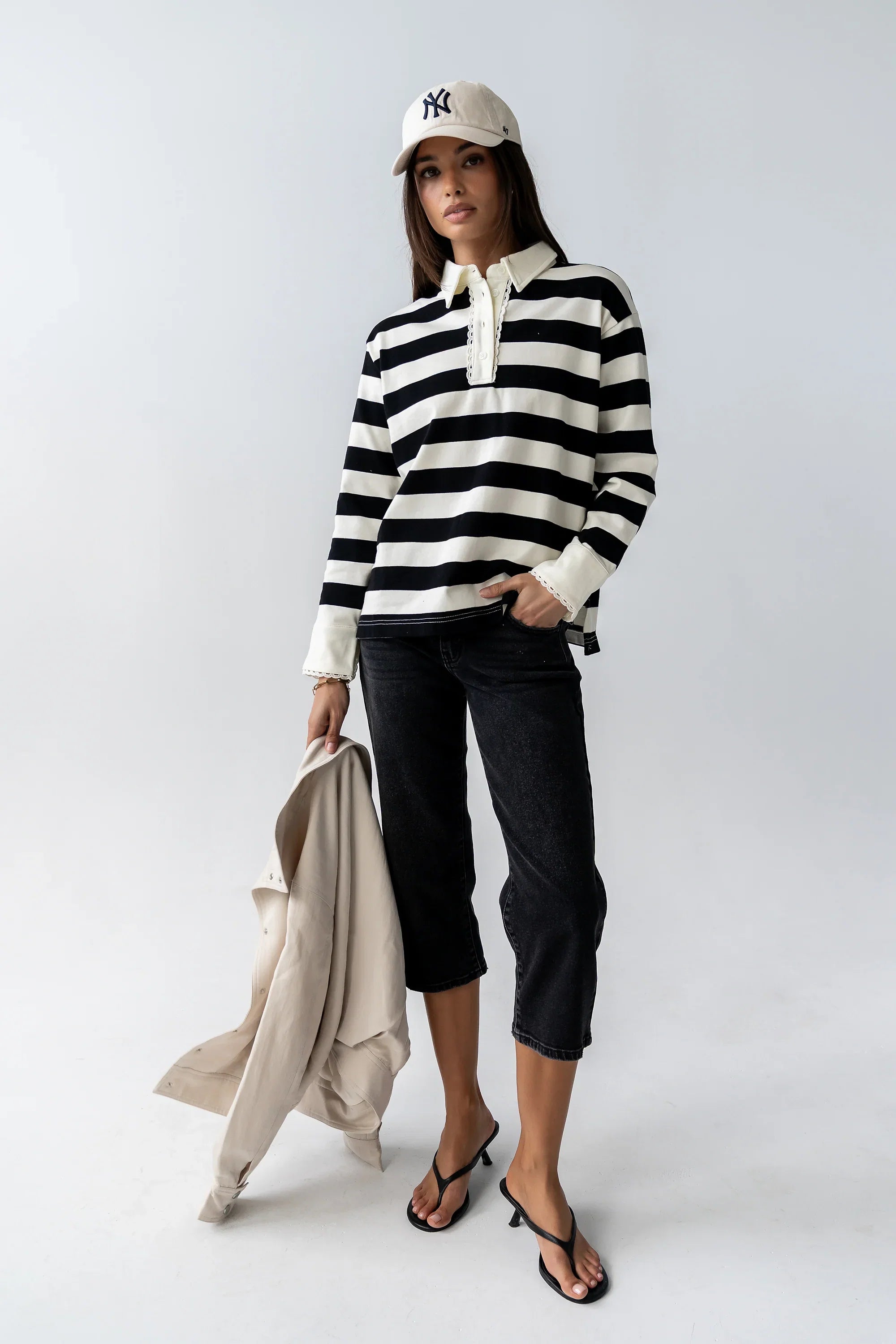 Hamlin Striped Top in Black