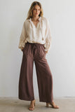 Mina Wide Leg Pants in Mocha FINAL SALE
