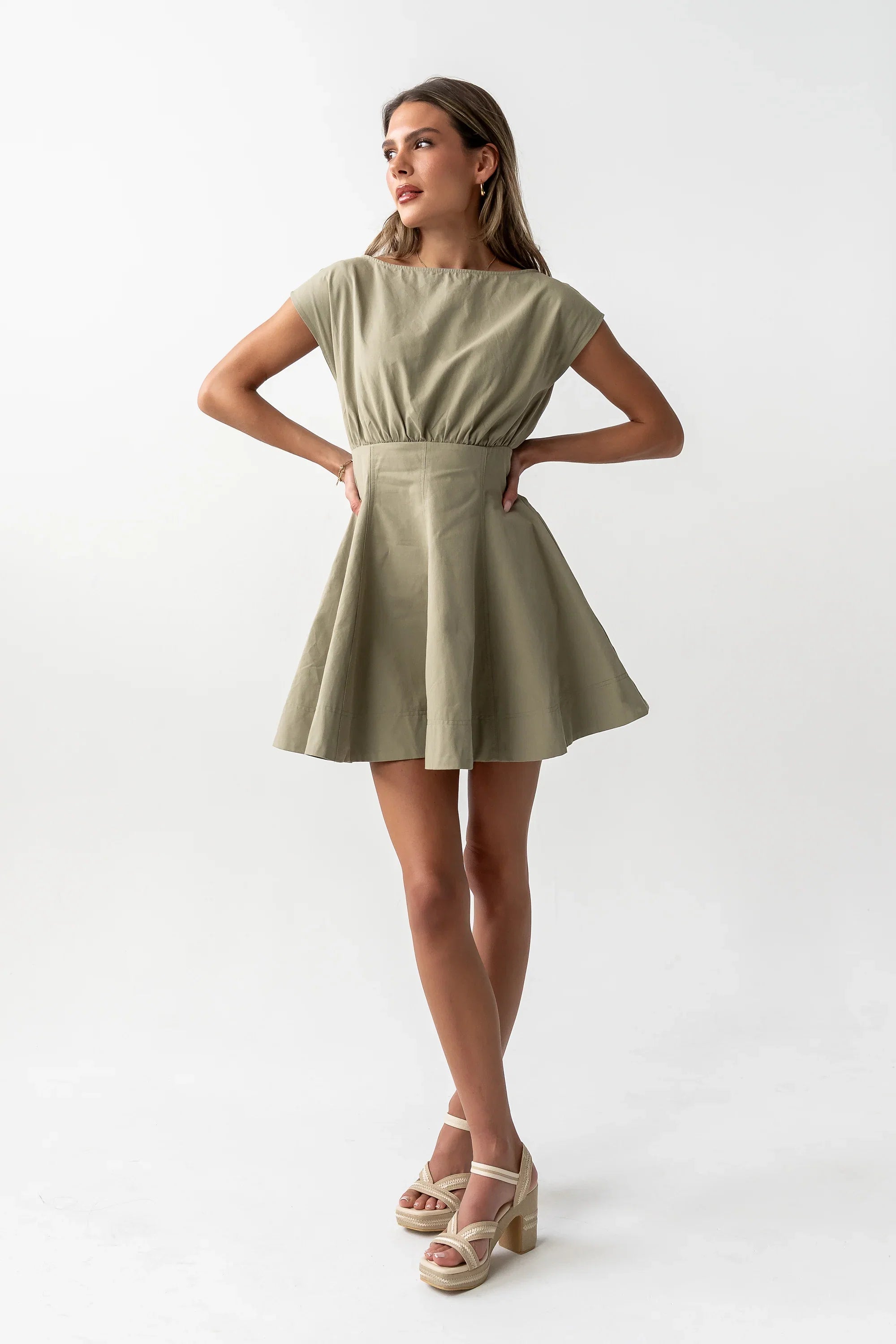 Kinzey Mini Dress in Olive