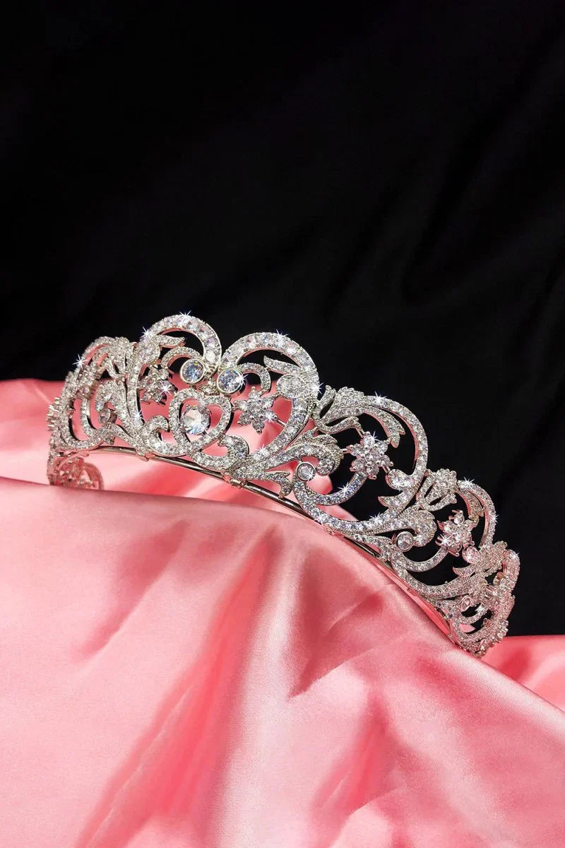 Silver Rheinstone Rhodium plated Princess Tiara