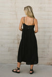 Genevieve Empire Midi Dress in Black FINAL SALE