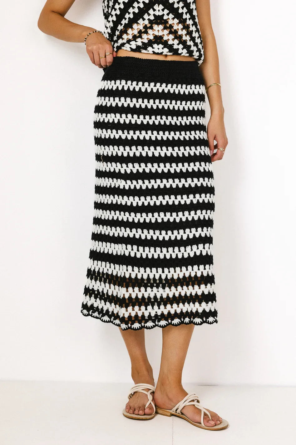 Rylan Crochet Skirt in White FINAL SALE