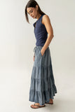 Lina Pointelle Knit Tank in Navy