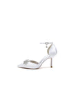 White Pointed Toe with Rhinestone Flower