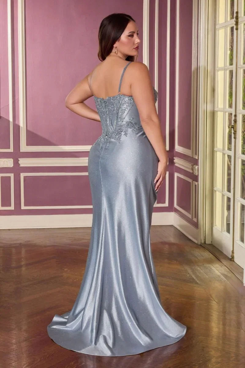 MAVERICK GOWN CORSET DRESS WITH PLEATED BODICE