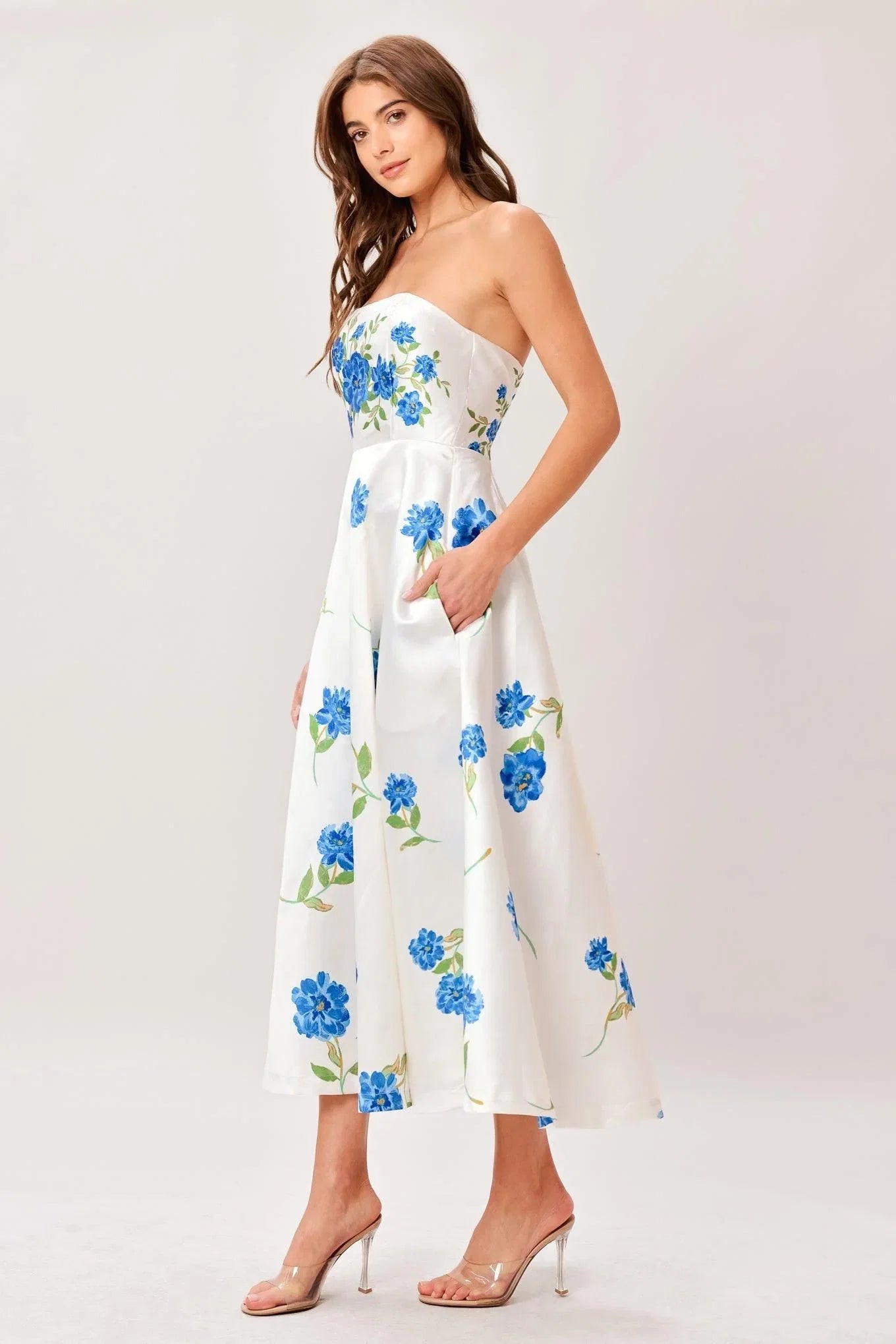 GARDEN MUSE FLORAL MIDI DRESS