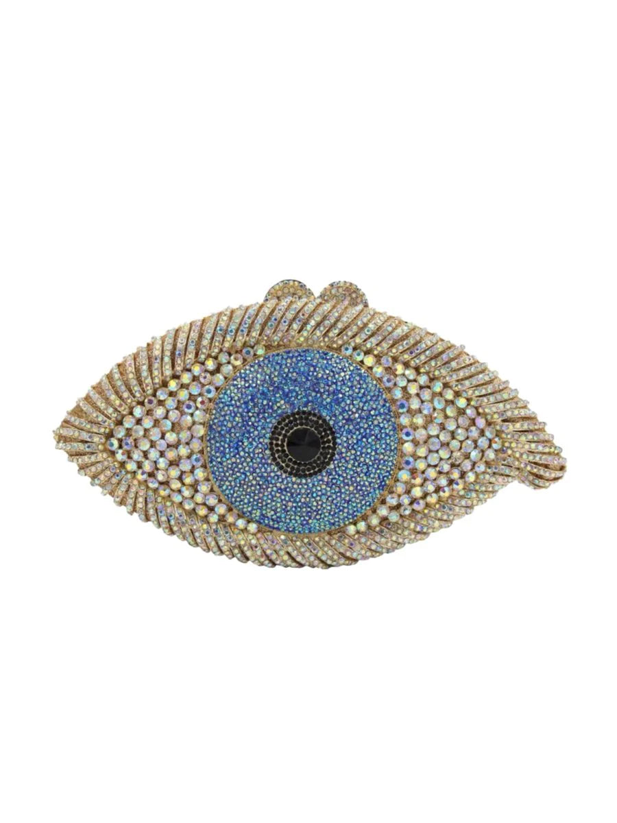 Womens EYE SEE U Rhinestone Evening Clutch bags Handmade