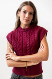 Lennie Cable Knit Top in Burgundy FINAL SALE