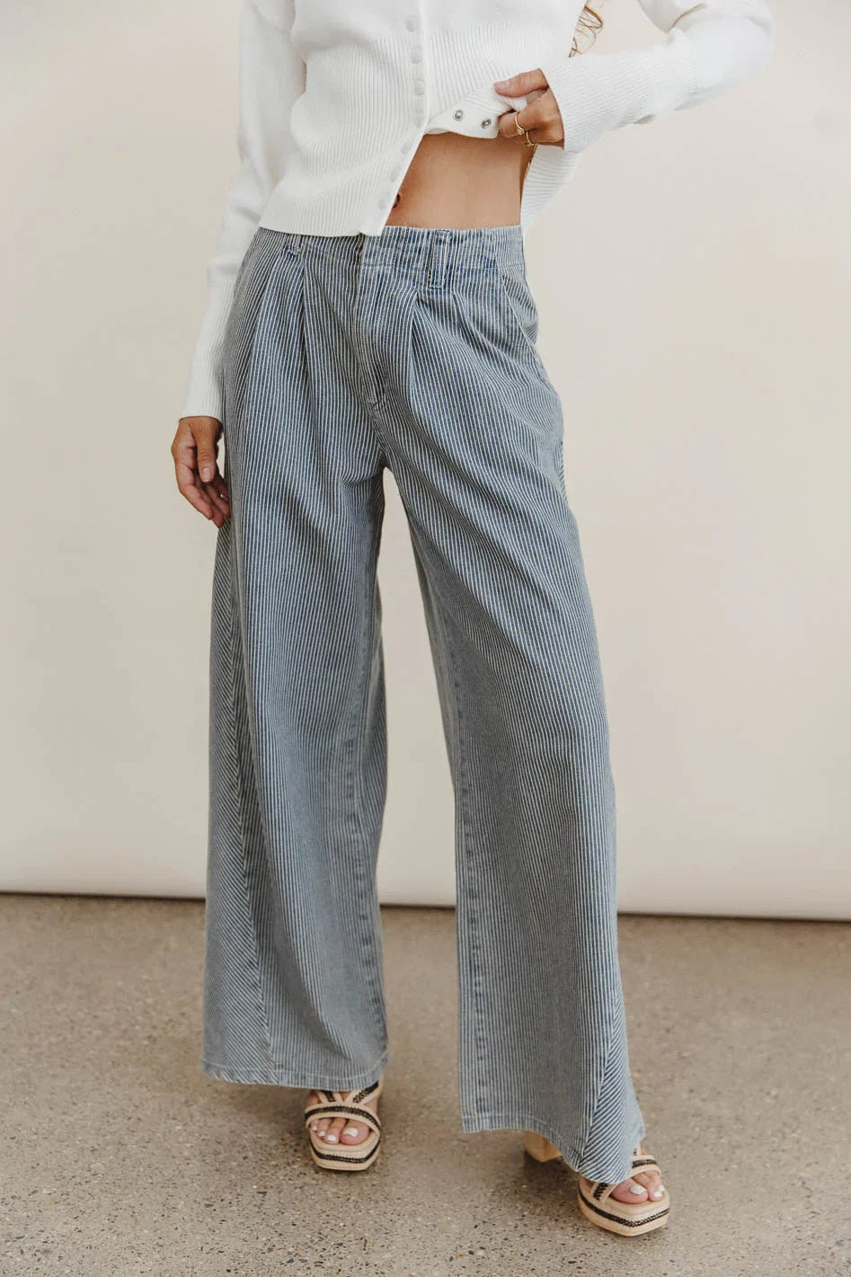 Milla Striped Wide Leg Jeans FINAL SALE