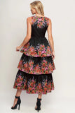 THE BOTANICAL BALL BLACK MIDI DRESS