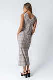 Jenna Plaid Blouse in Beige