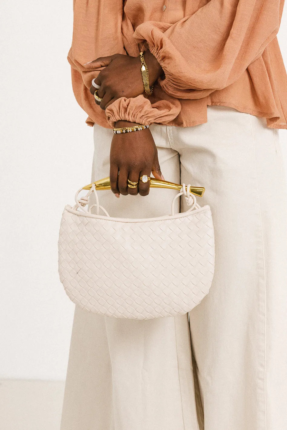 Tobias Woven Bag in Cream FINAL SALE