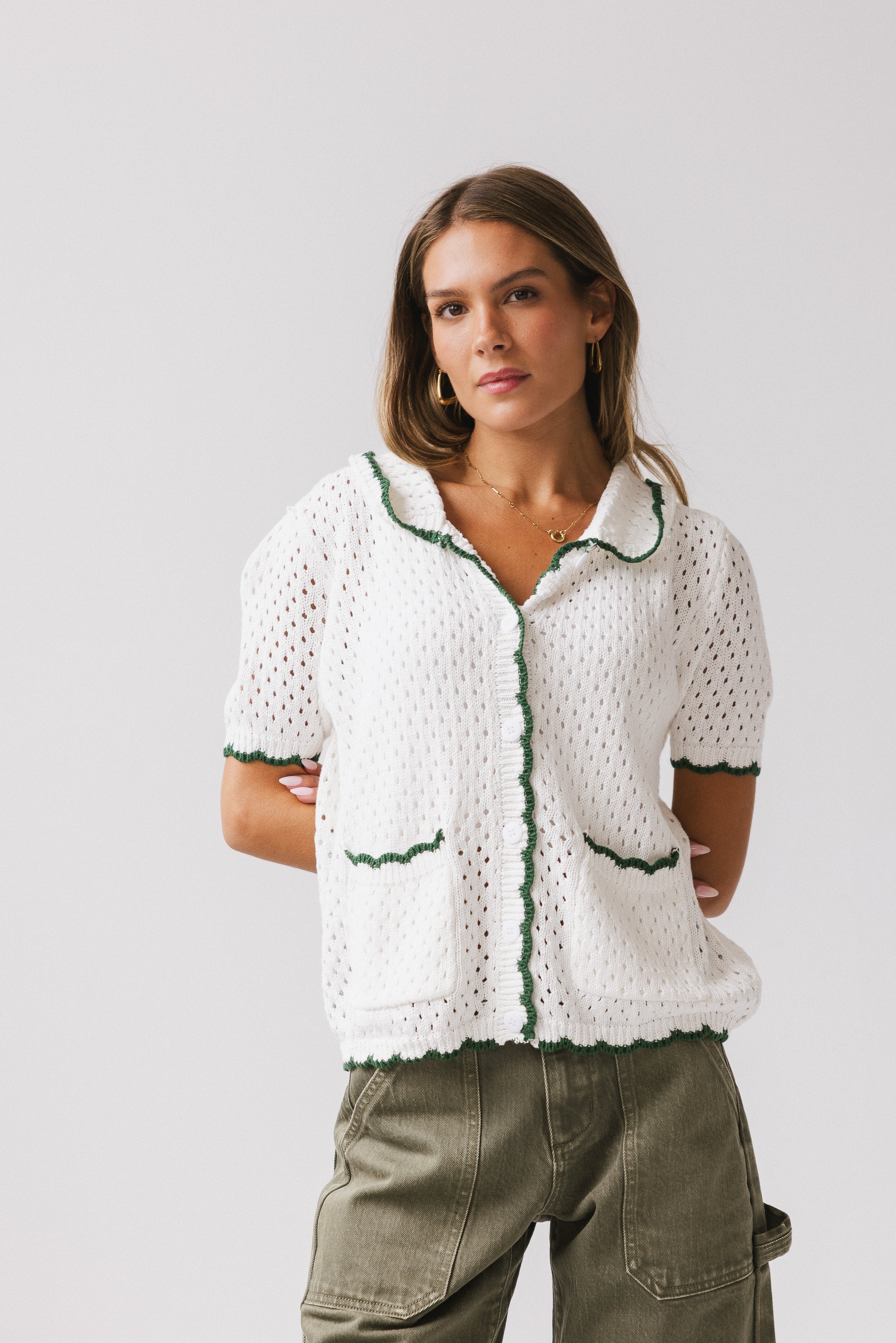 Jaida Contrast Knit Top
