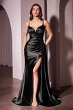 Brooklyn Gown Satin Fit Flare Formal Evening Dress